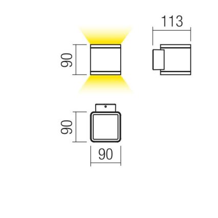 Redo 9065 - LED Auβen-Wandbeleuchtung BETA 2xLED/6W/230V IP54