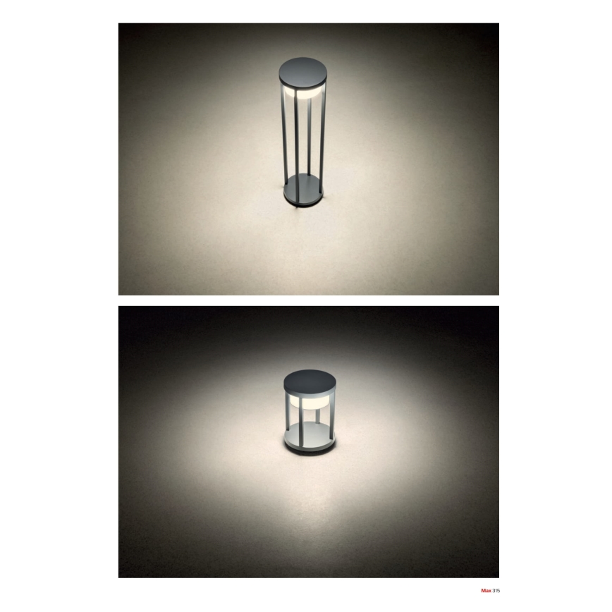 Redo 90677 - MAX LED-Außenleuchte, 15 W, 230 V, 3000 K, 80 cm, IP65, Anthrazit