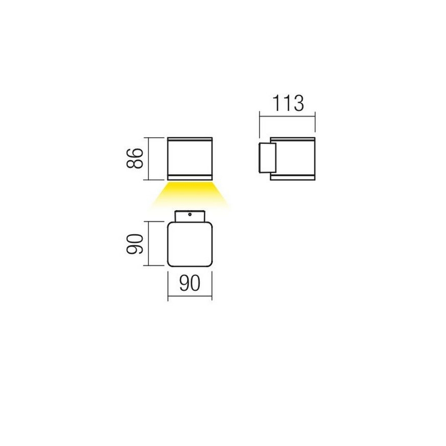 Redo 9069 - LED-Außenwandleuchte BETA/6W/230V 3000K IP54 anthrazit