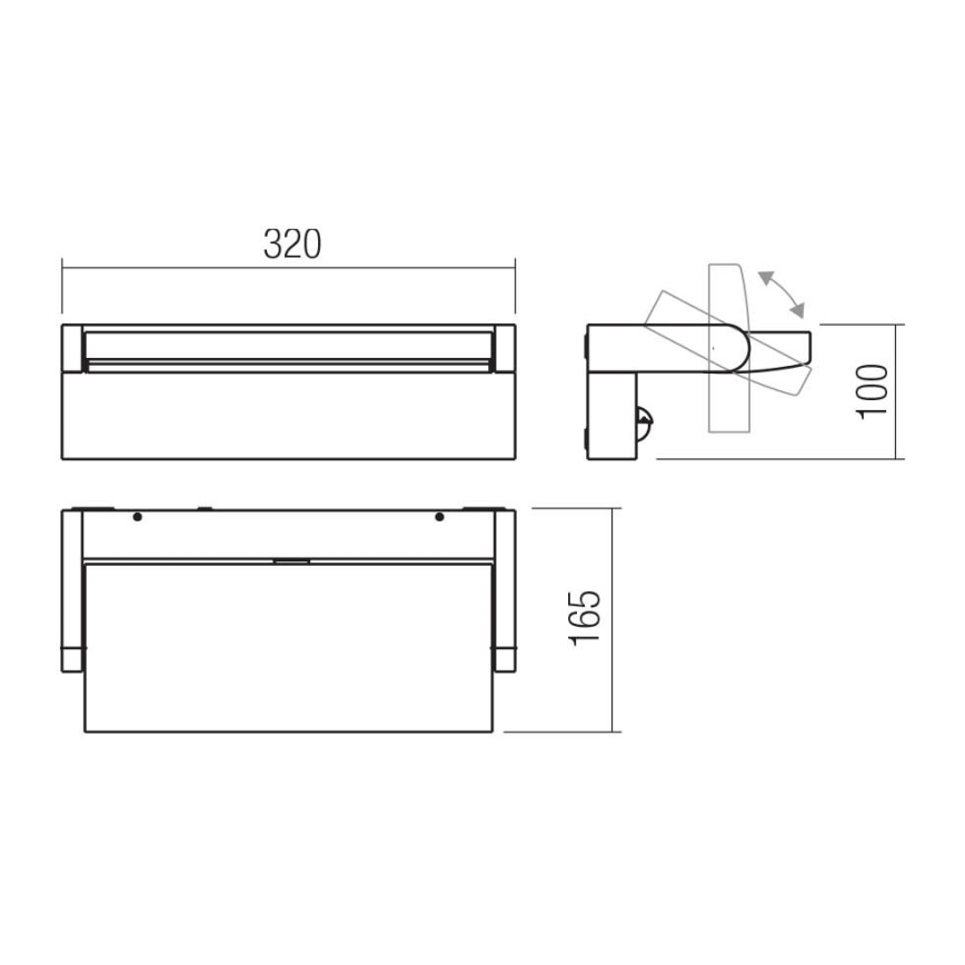 Redo 90716 - LED-Außenwandleuchte FLIP LED/40W/230V 3000/4000/5000K CRI 90 IP54 braun