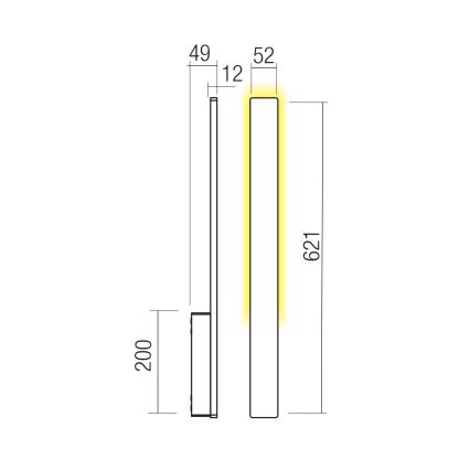 Redo 90871 - LED-Außenwandleuchte REFLEXA LED/6W/230V 3000K 62,1 cm CRI 90 IP54 braun