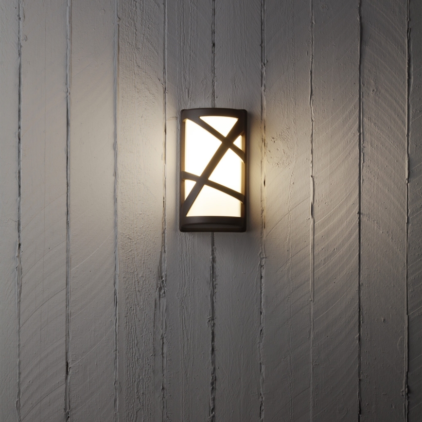 Redo 9097 - Außenwandleuchte VORTEX 1xE27/42W/230V IP44 braun