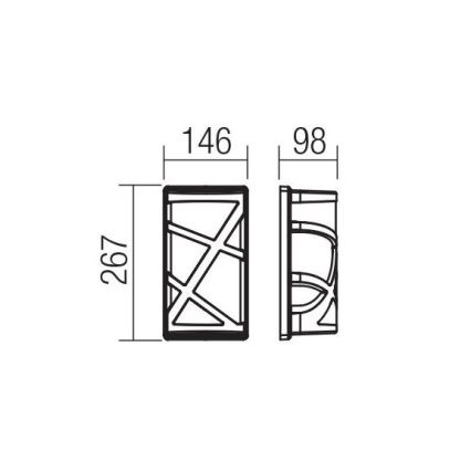 Redo 9097 - Außenwandleuchte VORTEX 1xE27/42W/230V IP44 braun