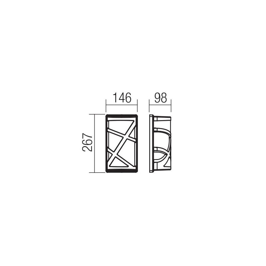 Redo 9097 - Außenwandleuchte VORTEX 1xE27/42W/230V IP44 braun