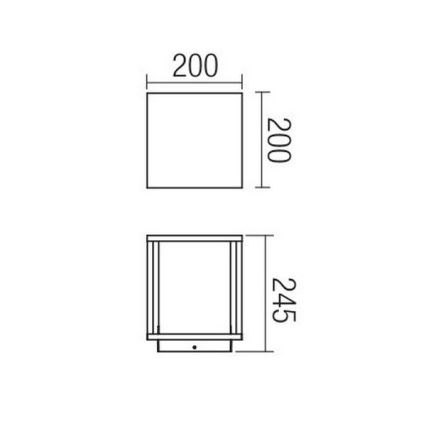 Redo 9109 - Außenleuchte VITRA 1xE27/15W/230V IP54 schwarz