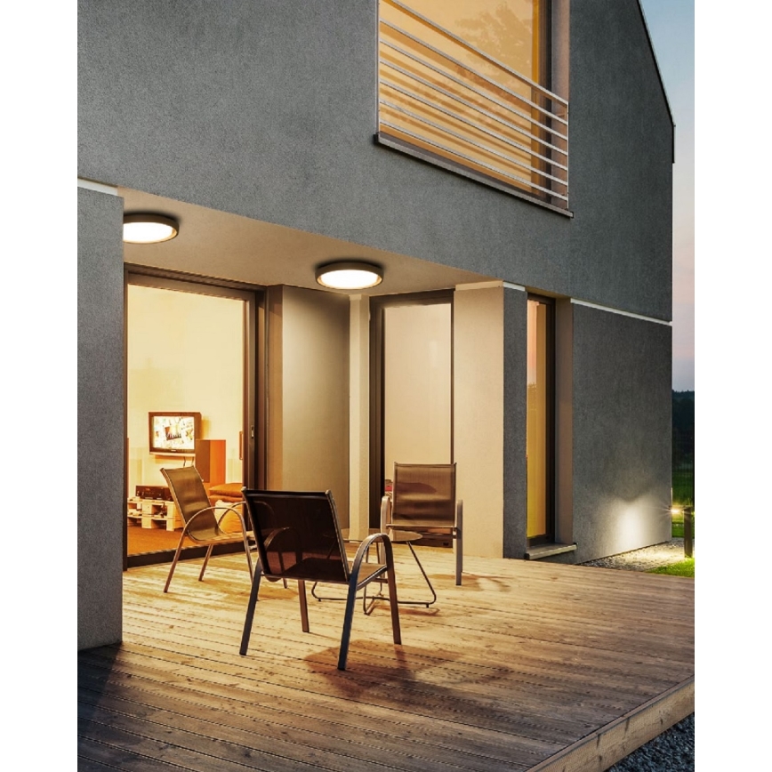 Redo 9184 - LED-Außen-Deckenleuchte BEZEL LED/30W/230V Ø 34 cm IP54 anthrazit