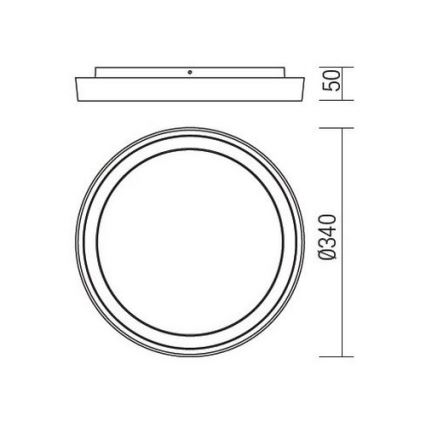 Redo 9184 - LED-Außen-Deckenleuchte BEZEL LED/30W/230V Ø 34 cm IP54 anthrazit