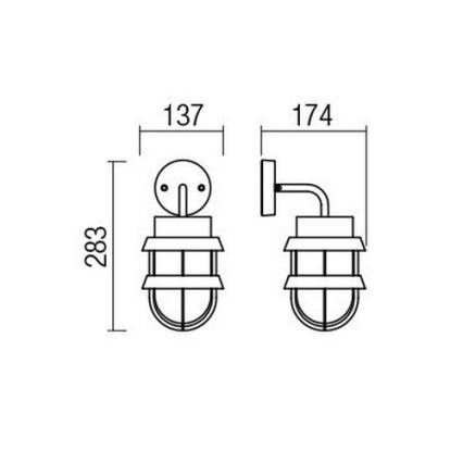 Redo 9498 - Outdoor-Wandleuchte CLAUT 1xE27/42W/230V IP44 anthrazit
