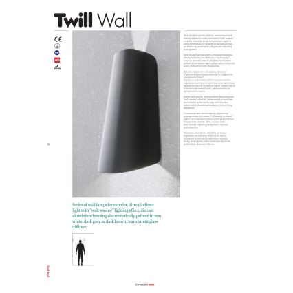 Redo 9536 - LED-Außenwandleuchte TWILL LED/11W/230V IP65