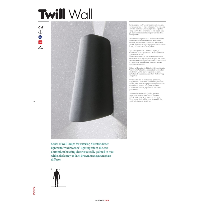 Redo 9536 - LED-Außenwandleuchte TWILL LED/11W/230V IP65