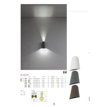 Redo 9536 - LED Auβen-Wandbeleuchtung TWILL 1xLED/11W/230V IP65