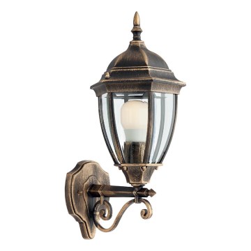 Redo 9604 - Outdoor-Wandleuchte SEVILLA 1xE27/42W/230V IP44 golden/Patina