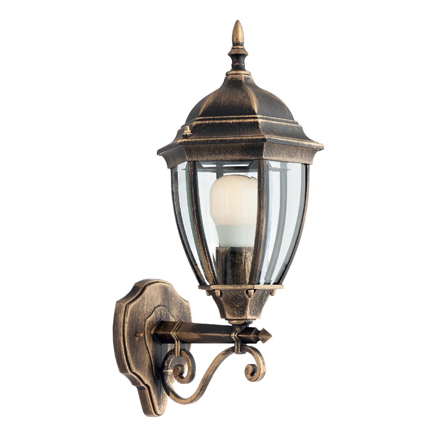 Redo 9604 - Outdoor-Wandleuchte SEVILLA 1xE27/42W/230V IP44 golden/Patina