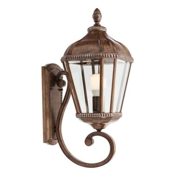 Redo 9656 - Außenwandleuchte ESSEN 1xE27/70W/230V IP44 braun/Patina