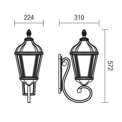 Redo 9656 - Außenwandleuchte ESSEN 1xE27/70W/230V IP44 braun/Patina