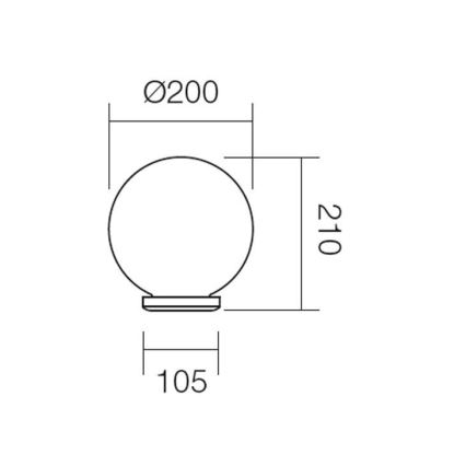 Redo 9760 - Ersatzlampenschirm für Outdoor-Leuchte SFERA d 20 cm IP44 braun