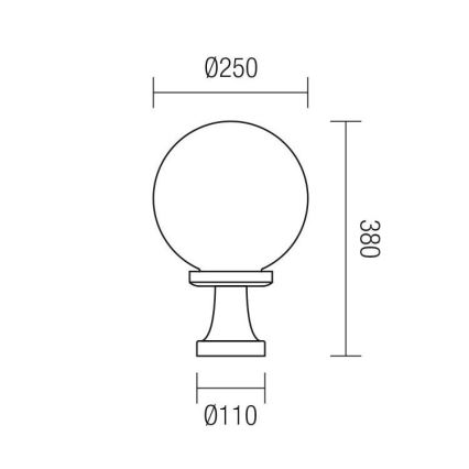 Redo 9774 - Außenlampe SFERA 1xE27/42W/230V IP44 25x38 cm braun