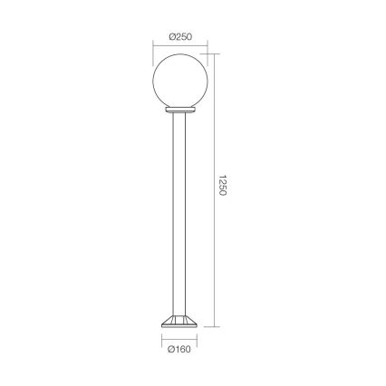 Redo 9776 - Außenlampe SFERA 1xE27/42W/230V IP44 25x125 cm braun