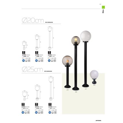 Redo 9779 - Outdoor-Leuchte SFERA 1xE27/42W/230V IP44 25x75 cm braun