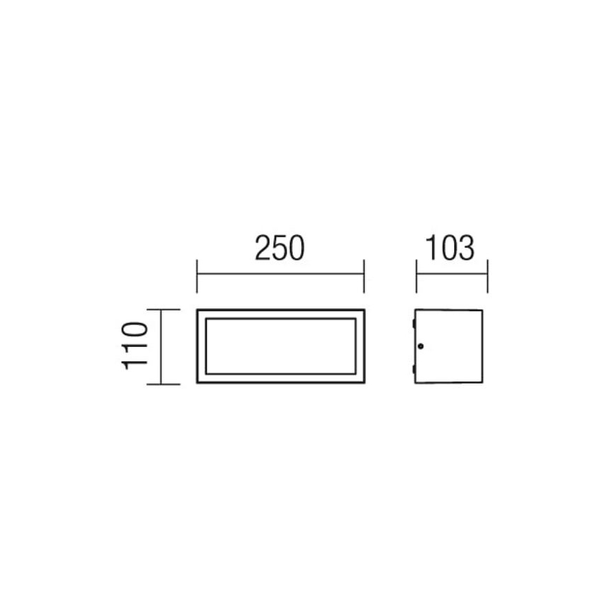 Redo 9899 - Außenwandleuchte BRICK 1xE27/23W/230V IP54