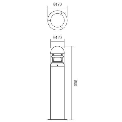 Redo 9945 - Stehlampe ins Freie ARGO 1xE27/42W/230V IP54