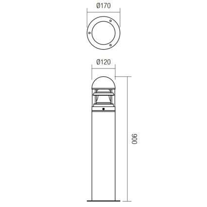 Redo 9946 - Außenleuchte ARGO 1xE27/42W/230V IP54 braun