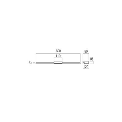 Redo01-3269 - LED-Spiegelbeleuchtung für Badezimmer ASTON LED/12W/230V 60 cm CRI 90 IP44 glänzendes Chrom