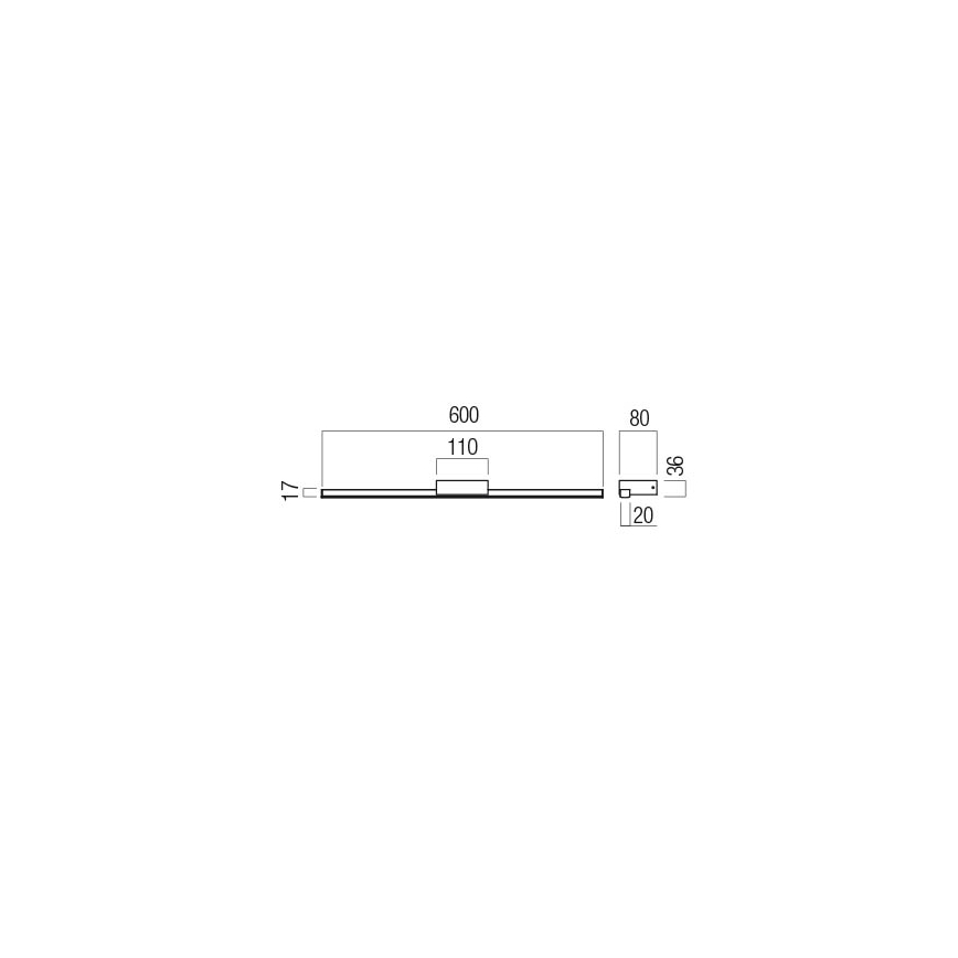 Redo01-3269 - LED-Spiegelbeleuchtung für Badezimmer ASTON LED/12W/230V 60 cm CRI 90 IP44 glänzendes Chrom