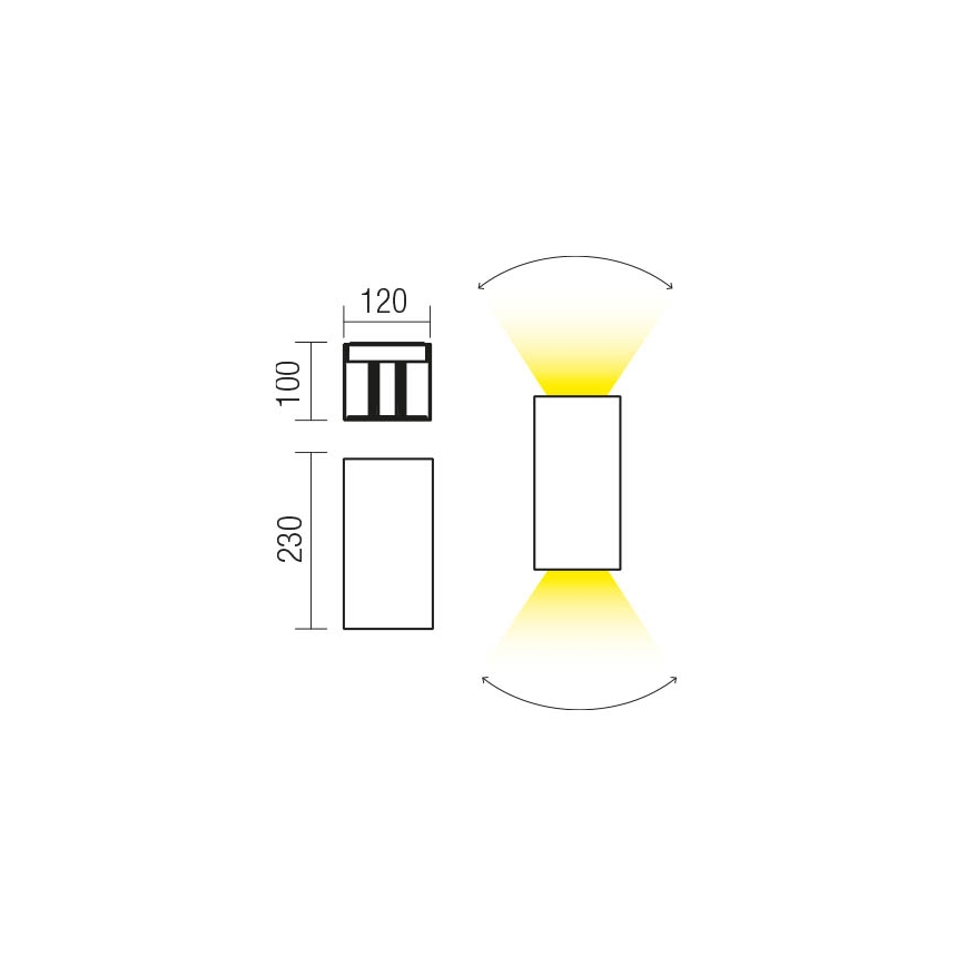 Redo 90553 - LED-Wandleuchte für den Außenbereich VARY 2xLED/10W/230V 3000K IP54 anthrazit