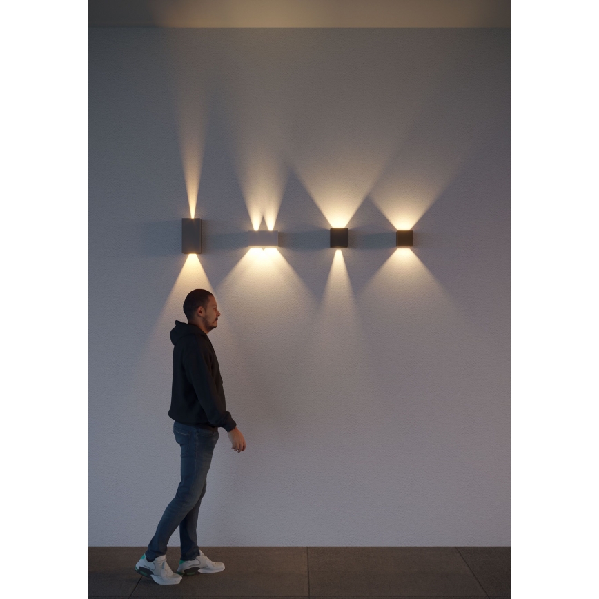 Redo 90568 - LED-Wandleuchte für den Außenbereich VARY 2xLED/10W/230V 4000K IP54 anthrazit