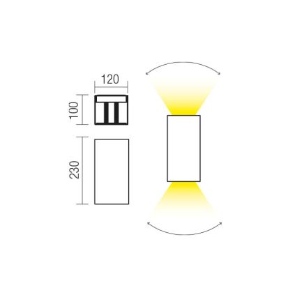 Redo 90568 - LED-Wandleuchte für den Außenbereich VARY 2xLED/10W/230V 4000K IP54 anthrazit