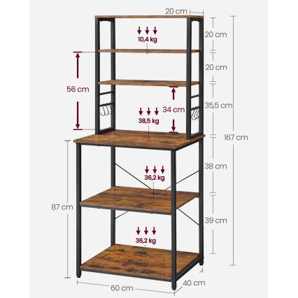 Regal MARGE, braun/schwarz
