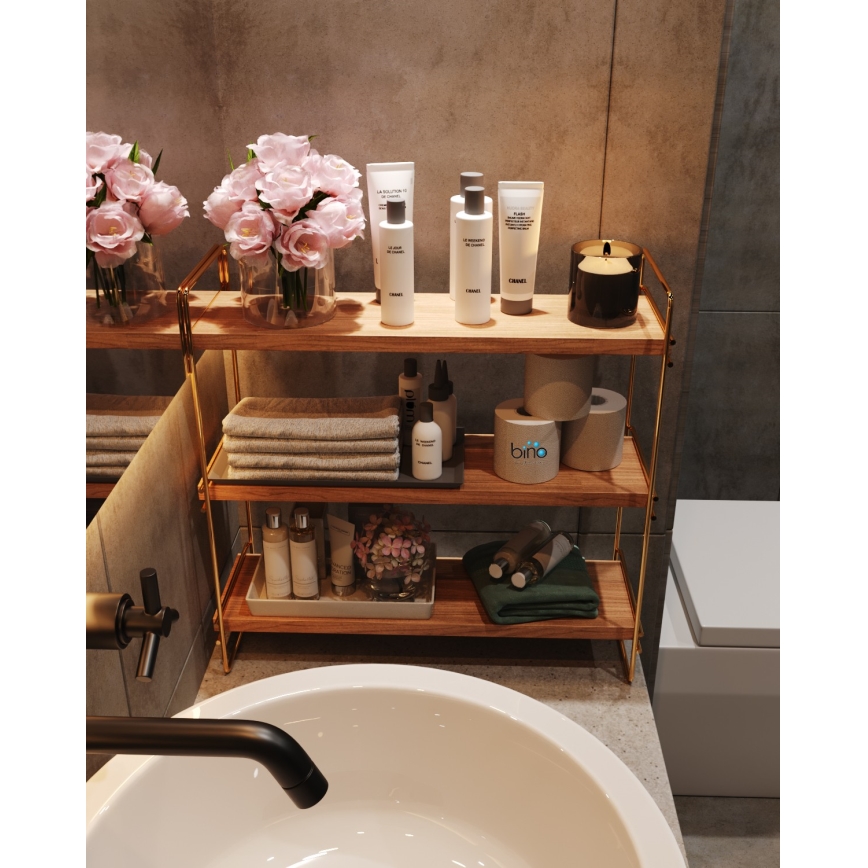 Regal-Organizer 45x40 cm golden/braun