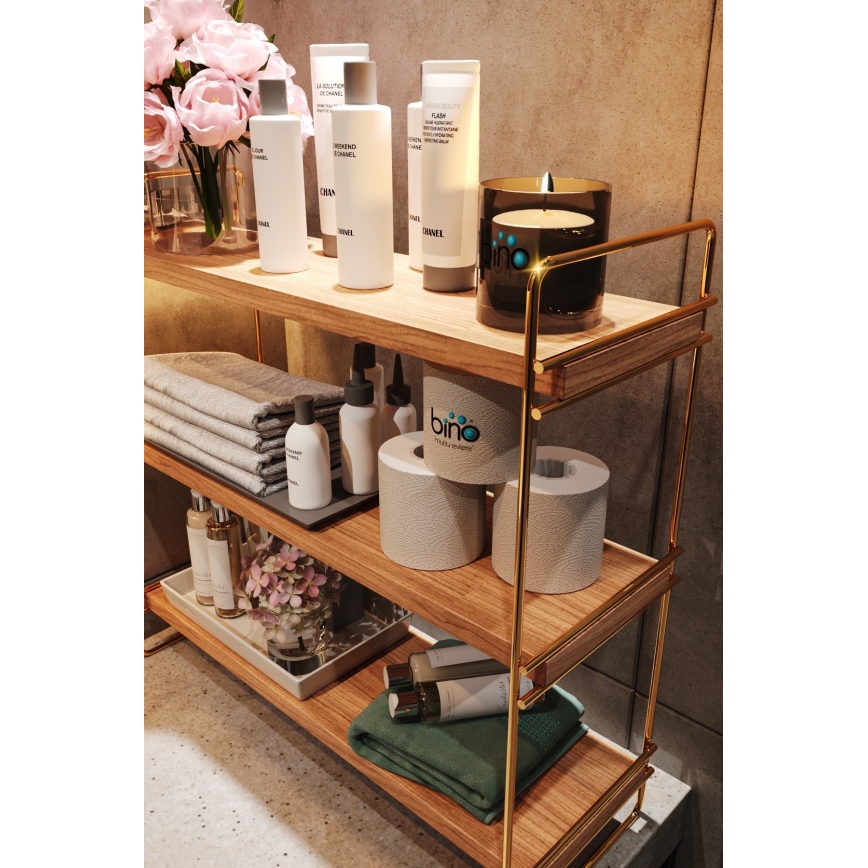 Regal-Organizer 45x40 cm golden/braun