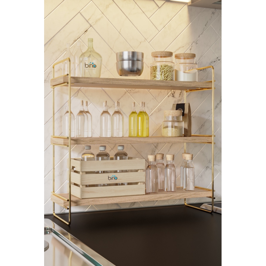 Regal-Organizer 45x40 cm golden/braun