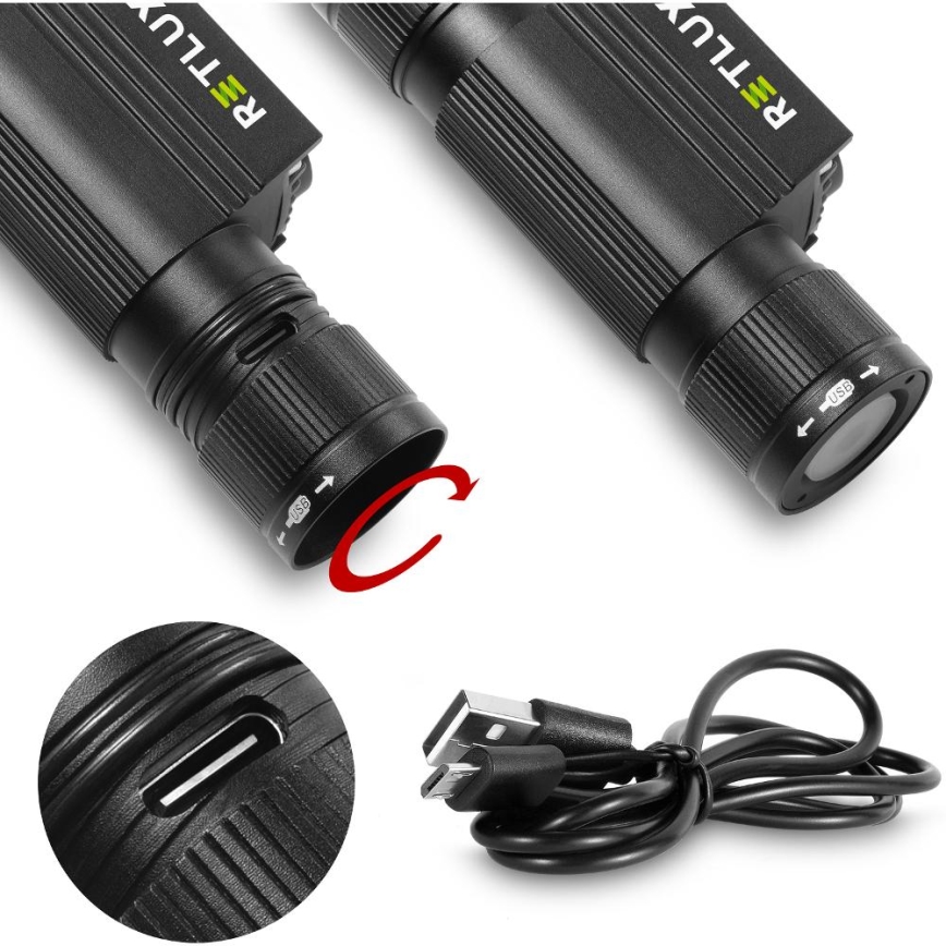 Aufladbare LED-Aluminium-Stirnlampe LED/2600 mAh IP66