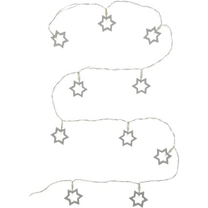Dekorative LED-Kette 10xLED/2xAA 1,8m warmweiβ