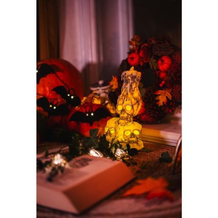 Dekorative LED-Kette HALLOWEEN 10xLED/2xAA/warmweiβ 1,3m Fledermäuse