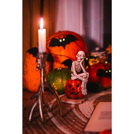 Dekorative LED-Kette HALLOWEEN 10xLED/2xAA/warmweiβ 1,3m Fledermäuse
