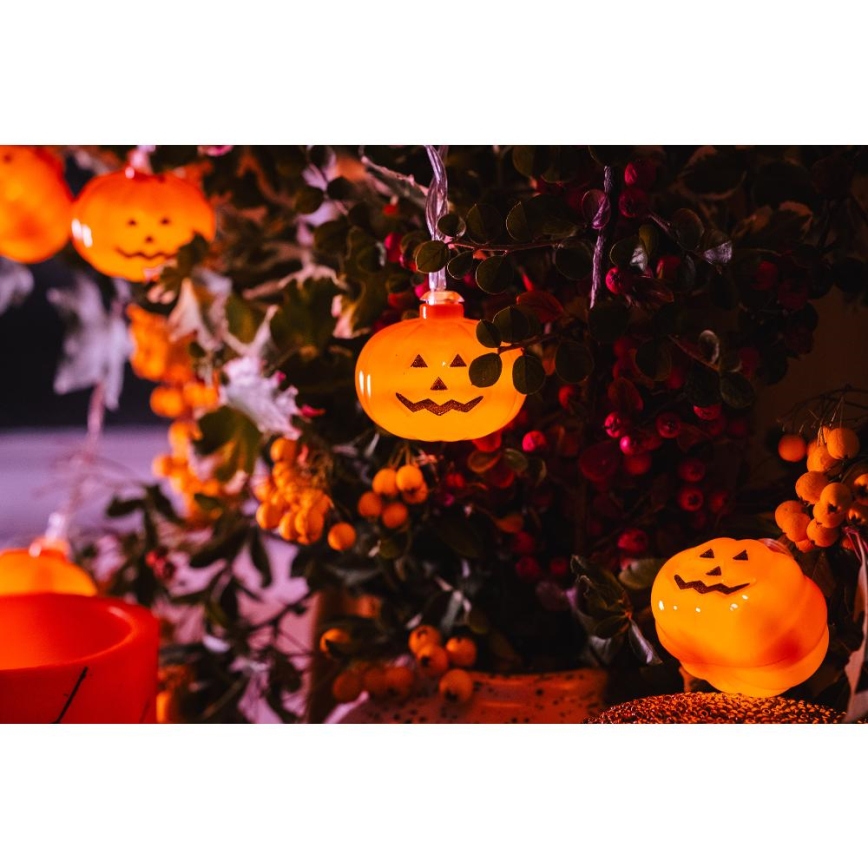 Dekorative LED-Kette HALLOWEEN 20xLED/3xAA/warmweiβ 3,3m Kürbisse