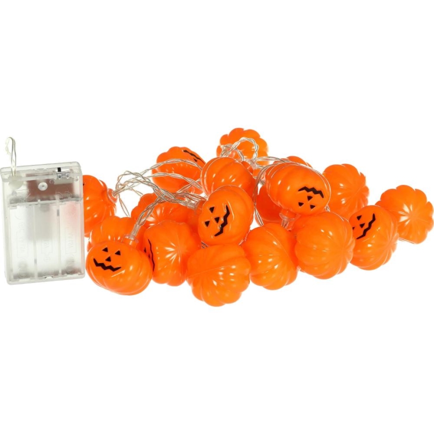 Dekorative LED-Kette HALLOWEEN 20xLED/3xAA/warmweiβ 3,3m Kürbisse