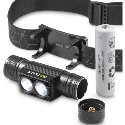 Dimmbare, aufladbare LED-Aluminium-Stirnlampe LED/2600 mAh IP65