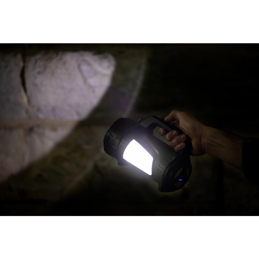 Dimmbare, aufladbare Outdoor-LED-Taschenlampe mit Powerbank LED/21W/4400mAh IP44