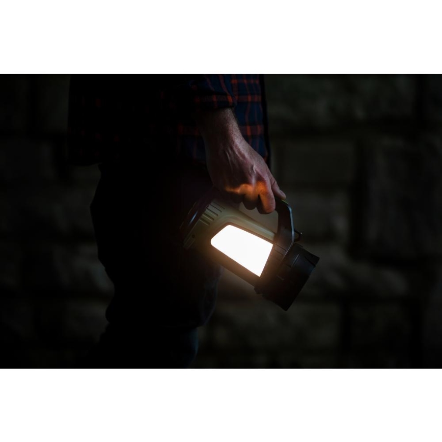 Dimmbare, aufladbare Outdoor-LED-Taschenlampe mit Powerbank LED/21W/4400mAh IP44