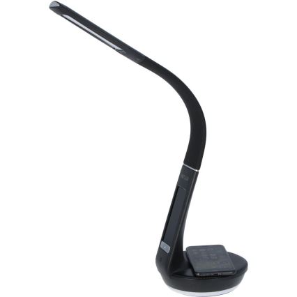 Dimmbare LED-Tischleuchte mit kabelloser Qi-Aufladung 5W und Anzeige LED/6W/230V 3000/4000/6000K schwarz