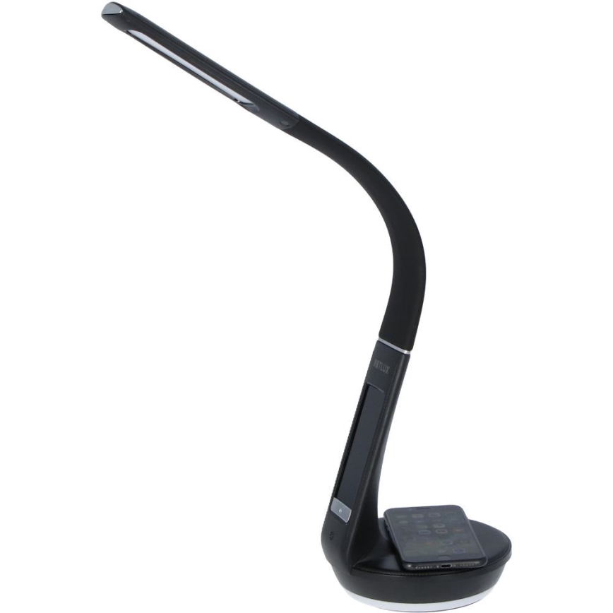 Dimmbare LED-Tischleuchte mit kabelloser Qi-Aufladung 5W und Anzeige LED/6W/230V 3000/4000/6000K schwarz
