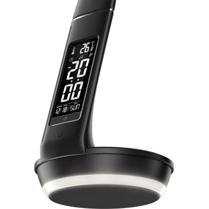 Dimmbare LED-Tischleuchte mit kabelloser Qi-Aufladung 5W und Anzeige LED/6W/230V 3000/4000/6000K schwarz