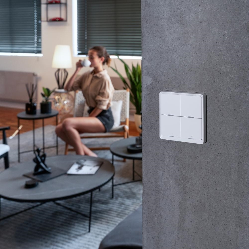 Intelligenter 4-Tasten-Schalter 1xCR2430 weiß
