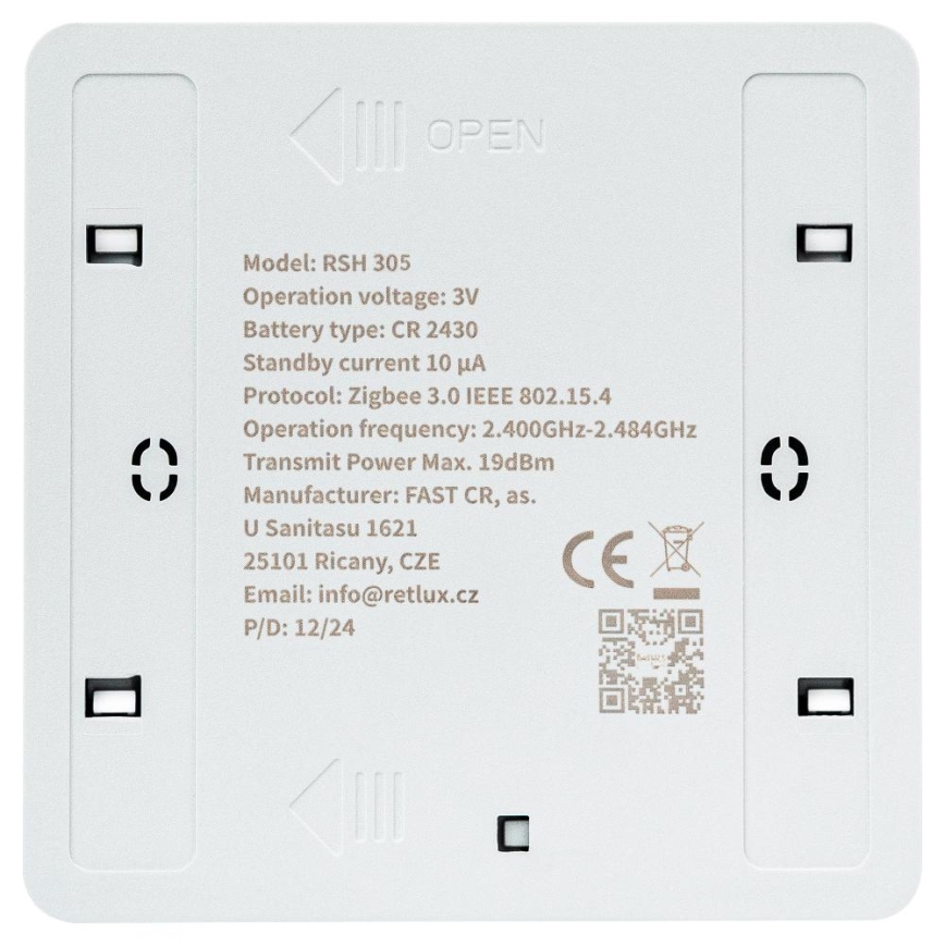 Intelligenter 4-Tasten-Schalter 1xCR2430 weiß