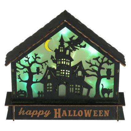 LED-Dekoration HALLOWEEN LED/2xAA/mehrfarbig gruseliges Haus
